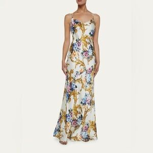 NWT L'AGENCE Serita Silk V-Neck Bias-Cut Maxi Dress 8